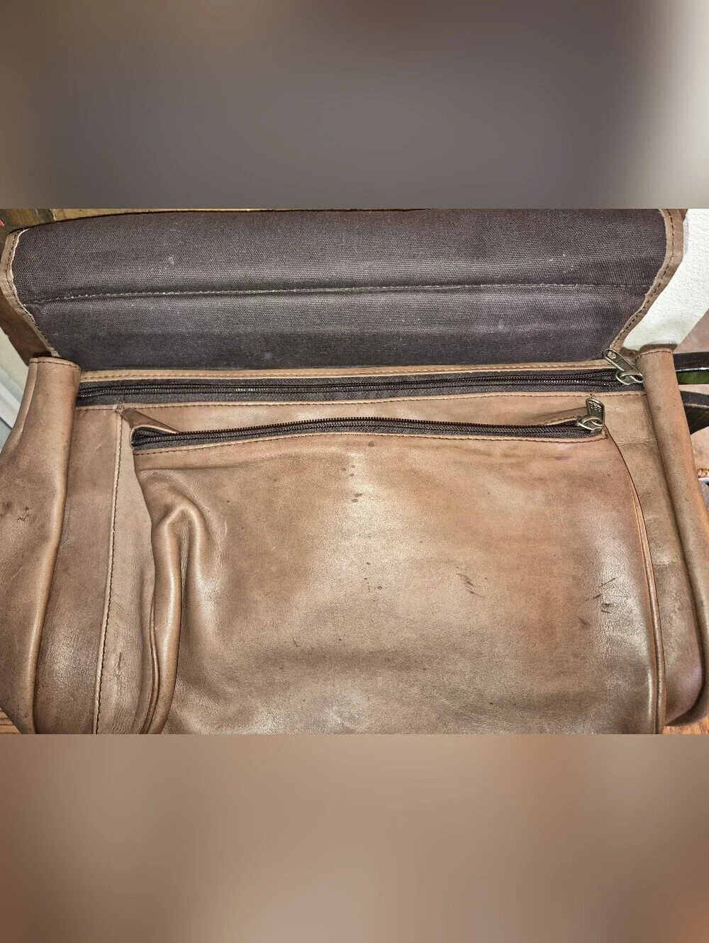 Heritage Leather Briefcase-Computer Bag/Portfolio 16”x12” Vintage Brown